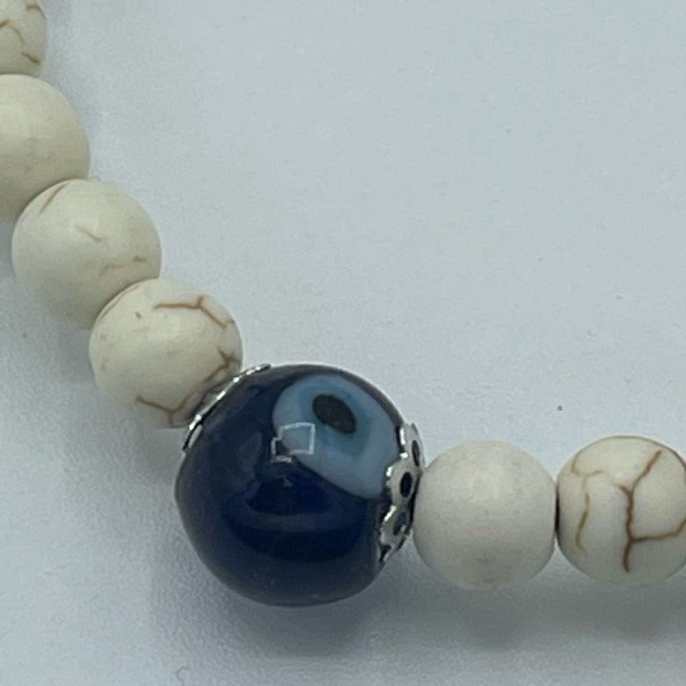 Crystal beaded stretch bracelet ONE NEW evil eye reiki meditation yoga - Picture 11 of 11